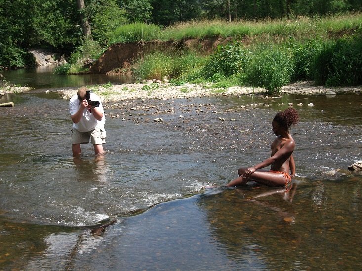 dans l'eau