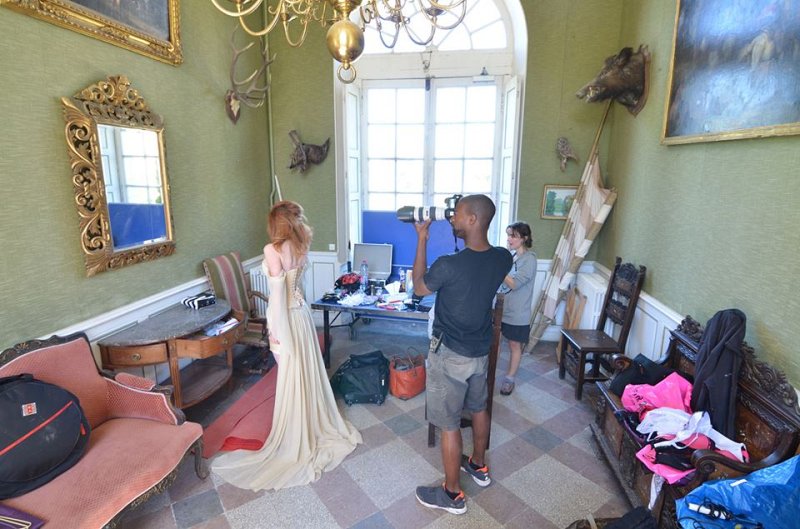 Aurore Barrault shooting backstage